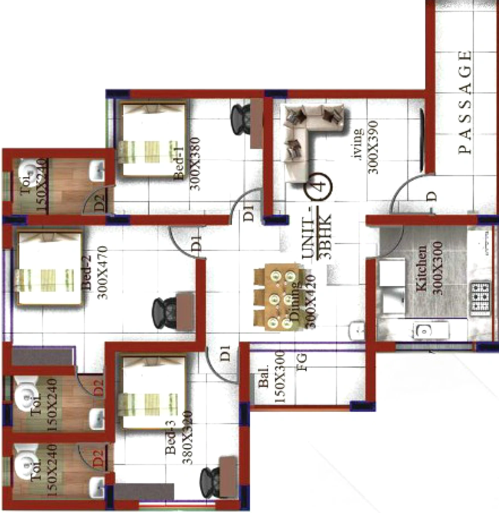 3 BHK Flat in PGK The Lantern in Peroorkada, Thiruvananthapuram - Image 923705