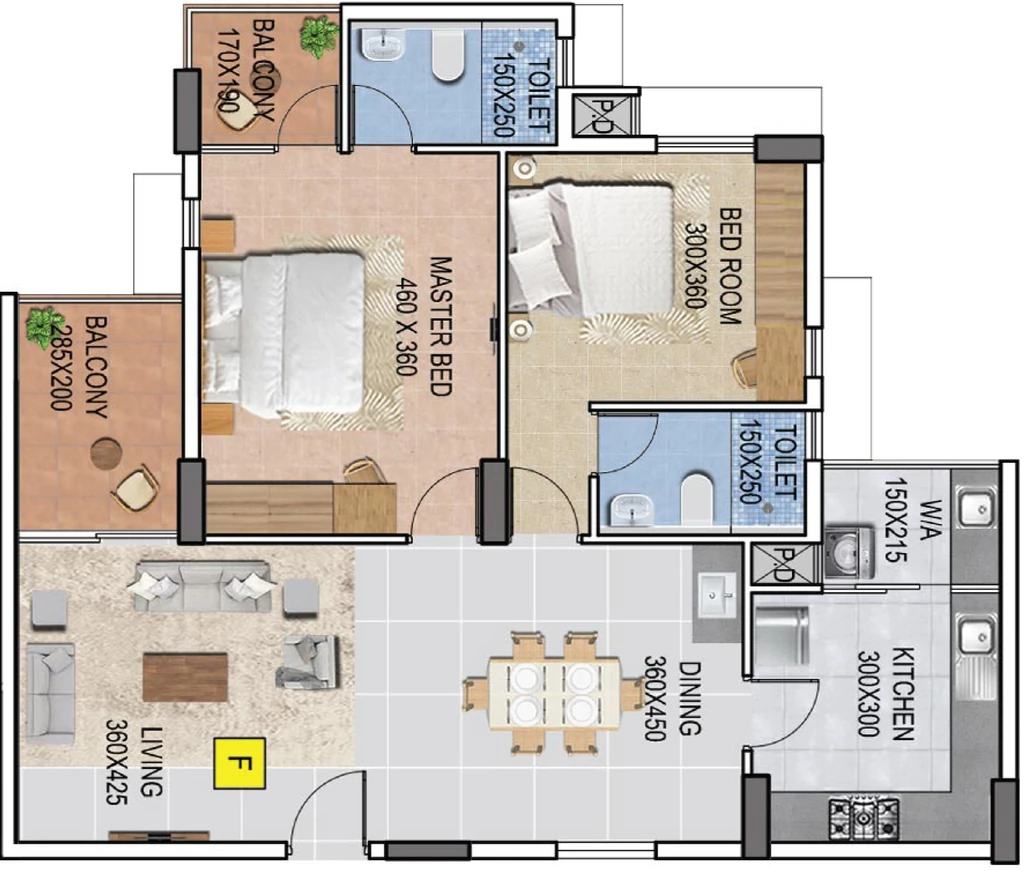 2 BHK Flat in Veegaland Green Capitol in Kulathoor, Thiruvananthapuram - Image 923709
