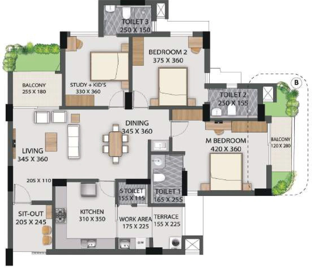 3 BHK Flat in Veegaland Lluvia Garden in Oruvathilkotta, Thiruvananthapuram - Image 923716