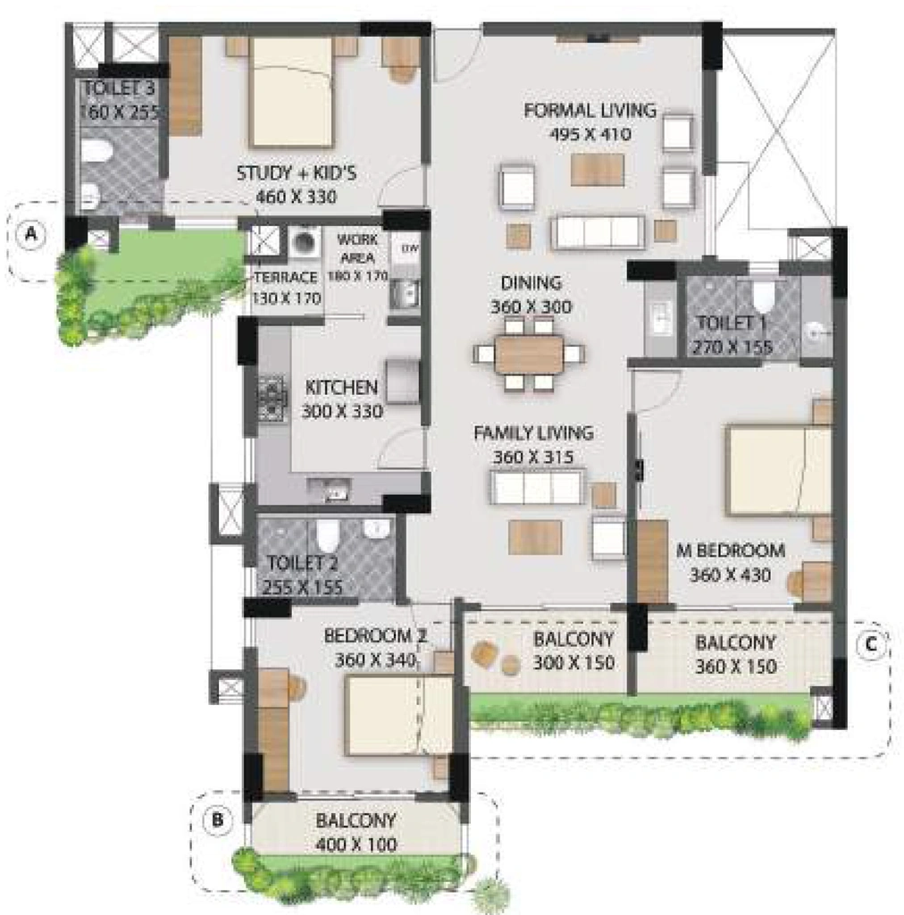 3 BHK Flat in Veegaland Lluvia Garden in Oruvathilkotta, Thiruvananthapuram - Image 923717
