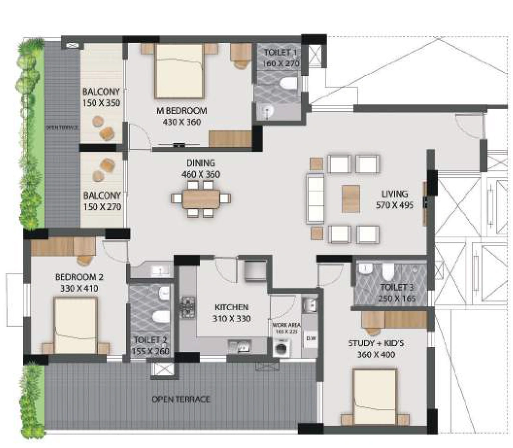3 BHK Flat in Veegaland Lluvia Garden in Oruvathilkotta, Thiruvananthapuram - Image 923718