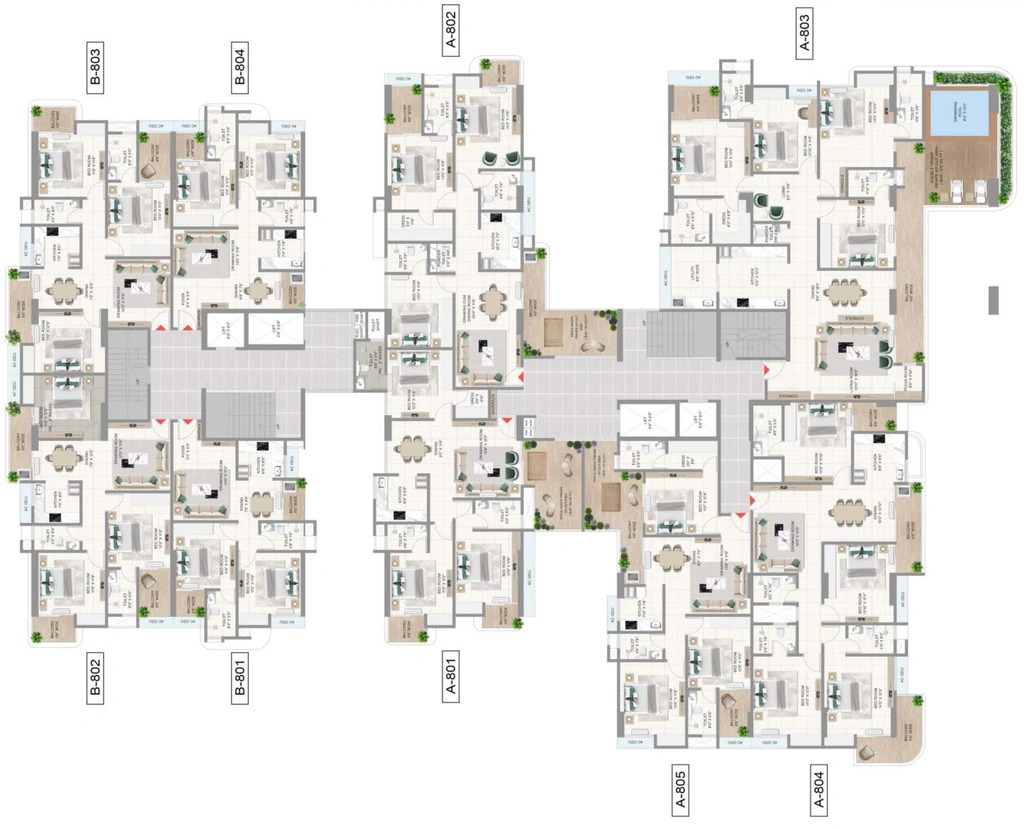 Floor Plan of Achyut Skyhigh in Beltola, Guwahati - Image 416327