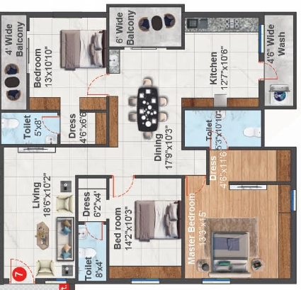 3 BHK Flat in PVR Megha Icon in Tadepalli, Vijayawada - Image 923725