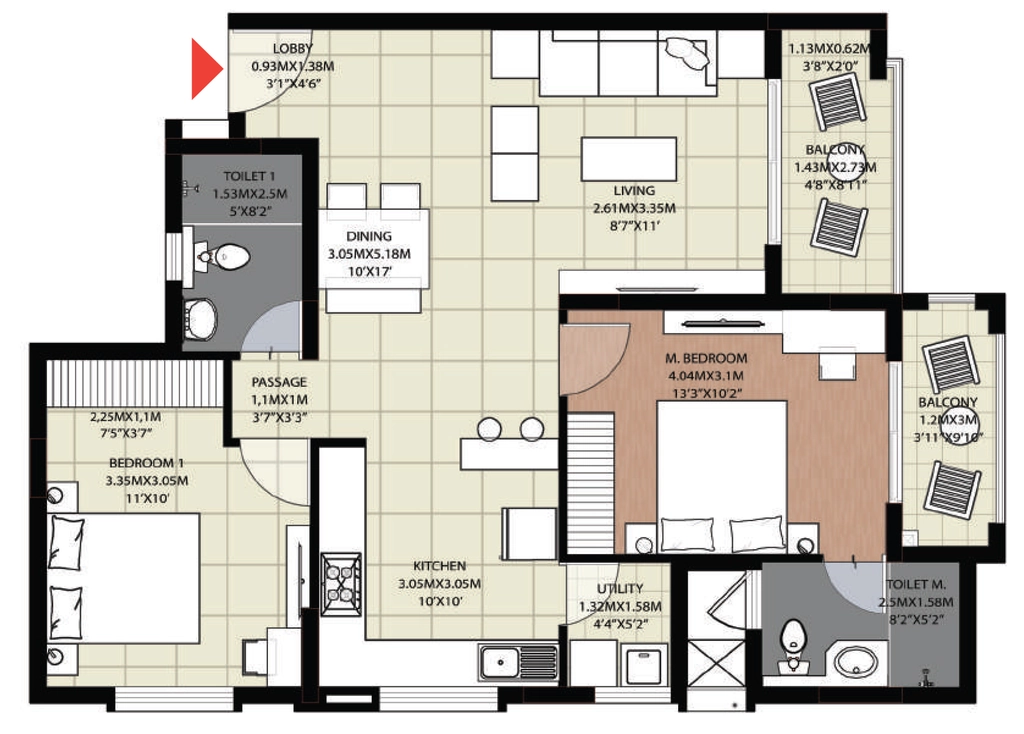 2 BHK Flat in Brigade Sapphire in Hebbal, Mysore - Image 923729