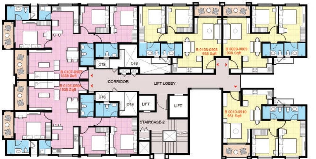 Floor Plan of Brigade Sapphire in Hebbal, Mysore - Image 416120