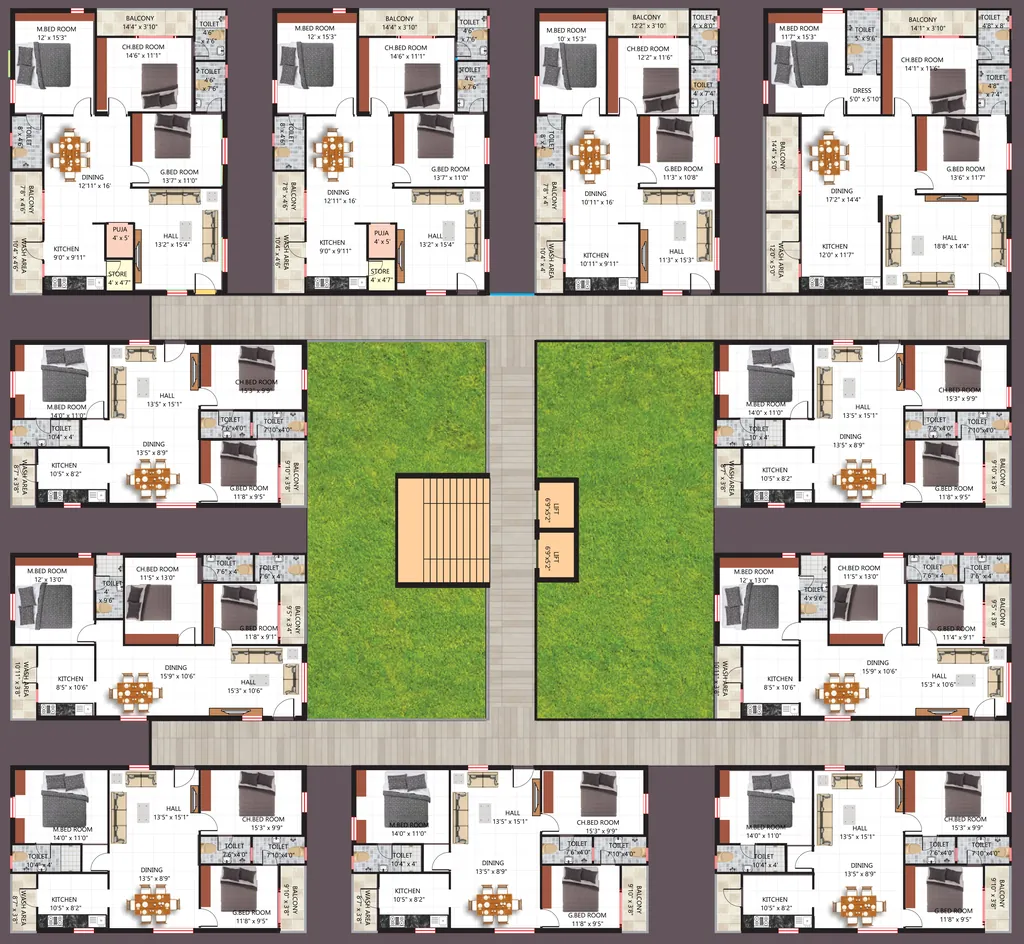Floor Plan of Urban Meadows in Kanuru, Vijayawada - Image 416129