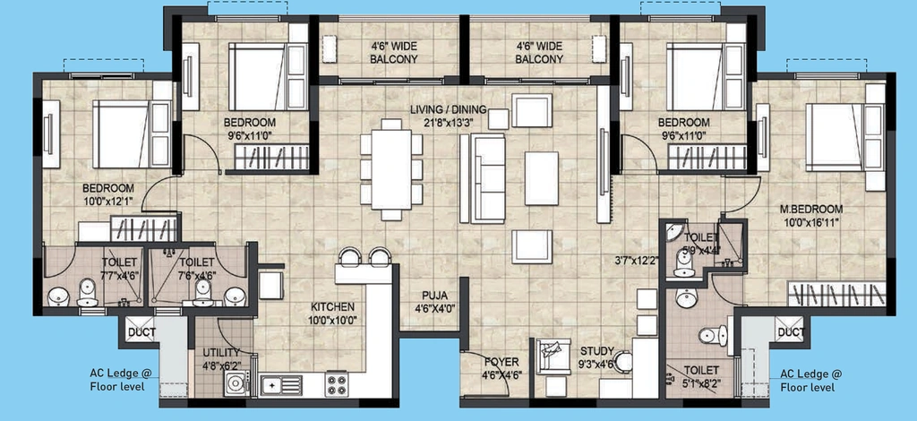 4 BHK Flat in Sankalp Crown in Yadavagiri, Mysore - Image 923742
