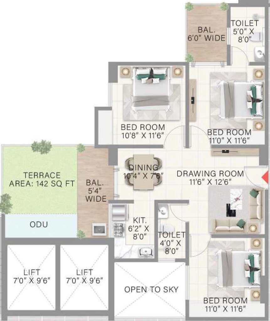 3 BHK Flat in Auspire Achyut in Nalapara, Guwahati - Image 923803