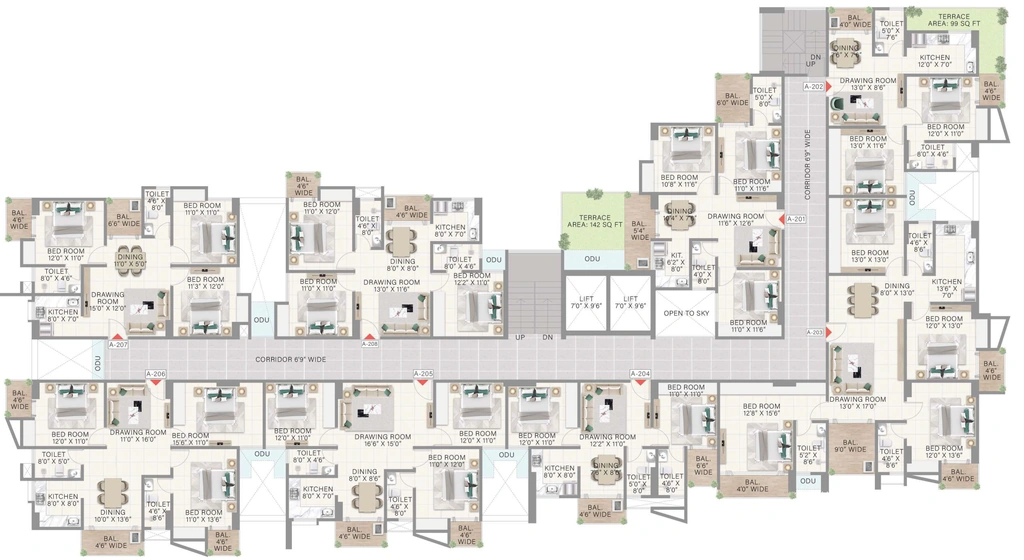 Floor Plan of Auspire Achyut in Nalapara, Guwahati - Image 416307
