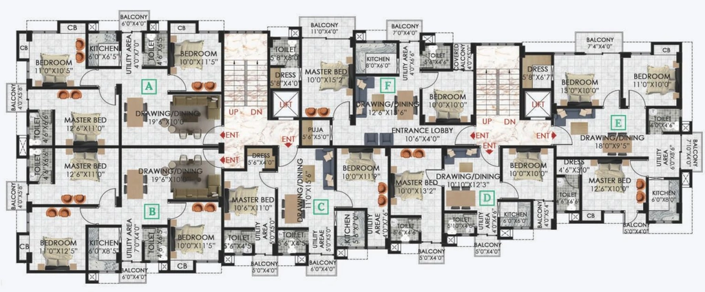Floor Plan of Samriddhi Enclave in Panjabari, Guwahati - Image 416229