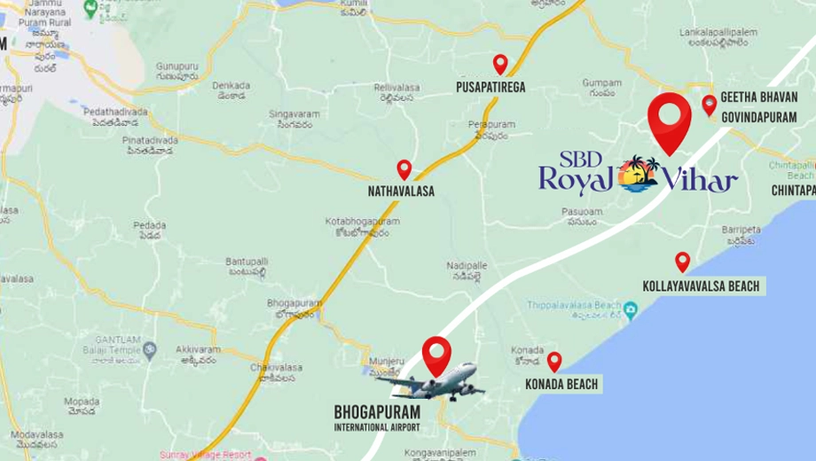 Location of SBD Royal Vihar in Bhogapuram, Visakhapatnam - Image 416207