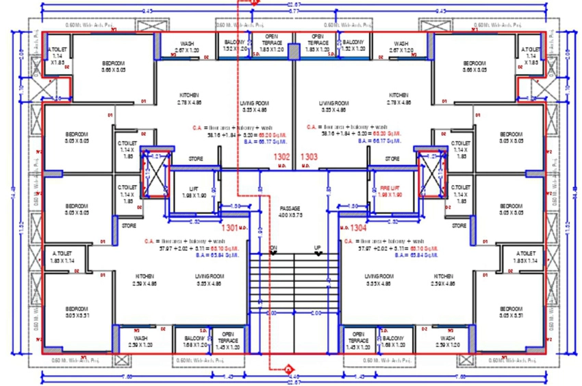 Floor Plan of Vardan Heights in Mota Varachha, Surat - Image 416250