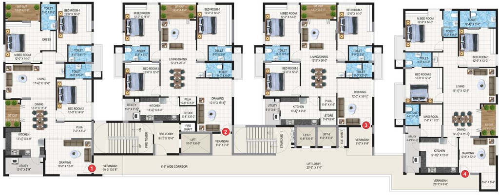 Floor Plan of Edara Twilight Park in Maddilapalem, Visakhapatnam - Image 416271