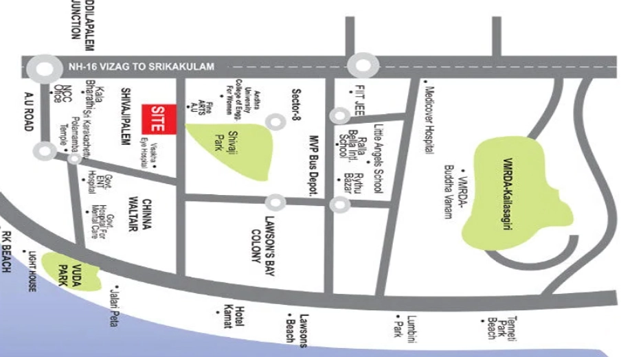 Location of Edara Twilight Park in Maddilapalem, Visakhapatnam - Image 416269