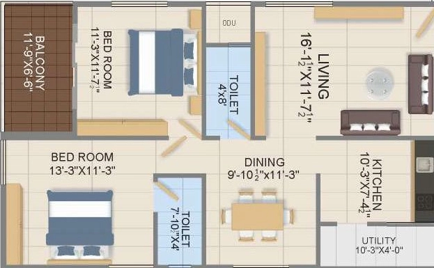 2 BHK Flat in Sardar Empire 101 in Sheela Nagar, Visakhapatnam - Image 923820