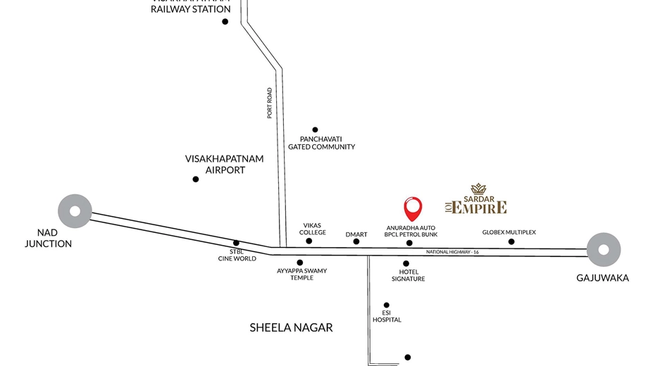 Location of Sardar Empire 101 in Sheela Nagar, Visakhapatnam - Image 416346