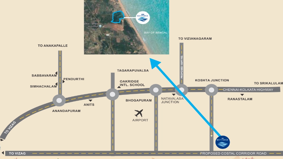 Location of SVN Bay Park Beachfront in Bhogapuram, Visakhapatnam - Image 416364