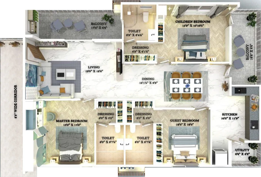 3 BHK Flat in V9 The Sky in Seethammadhara, Visakhapatnam - Image 923835