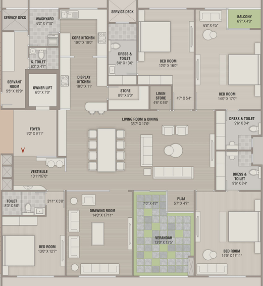 4 BHK Flat in Venus Pashmina in Bodakdev, Ahmedabad - Image 452230