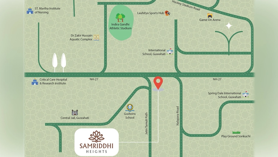 Location of Samriddhi Heights in Sarusajai, Guwahati - Image 416809