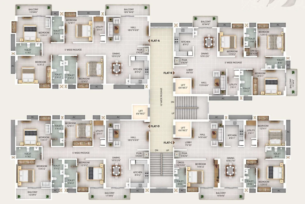 Floor Plan of Pragjyotish Piya Elite in Khanapara, Guwahati - Image 416431