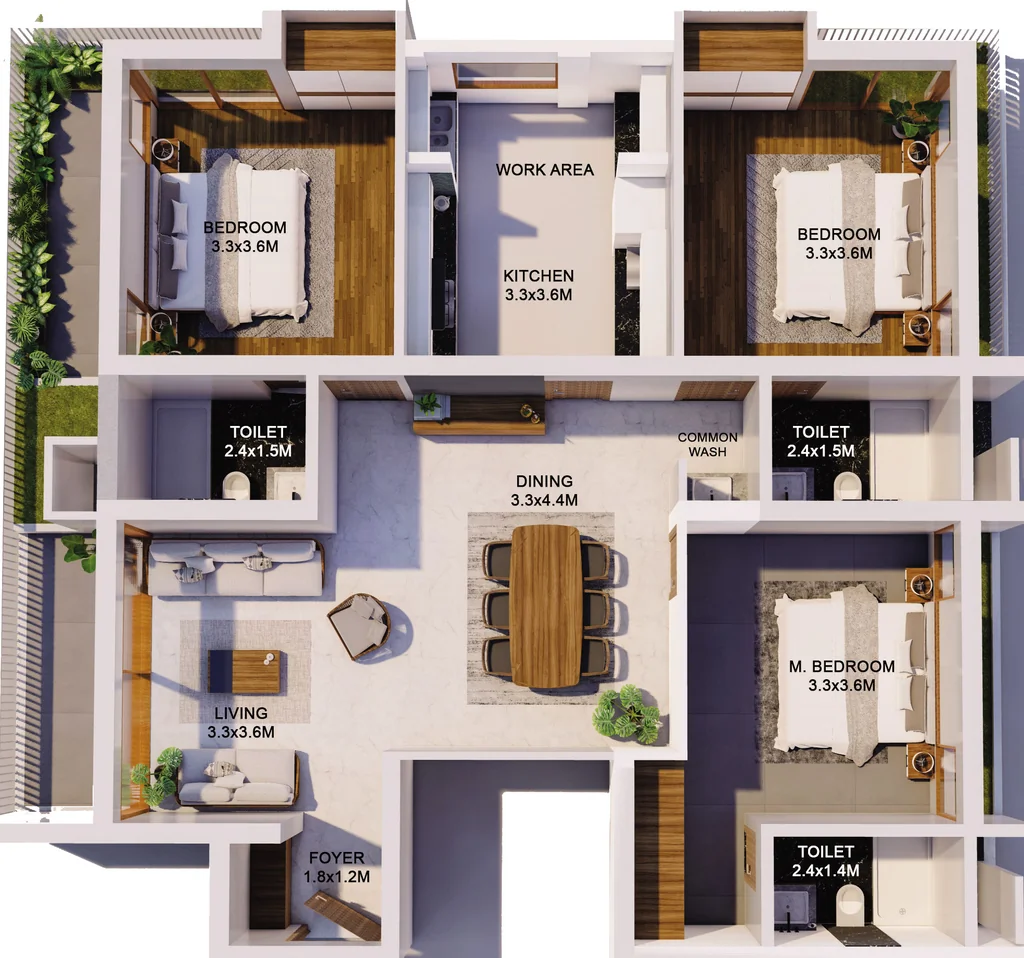 3 BHK Flat in RO Assets The Champa Tree in Ayyappankavu, Kochi - Image 923890