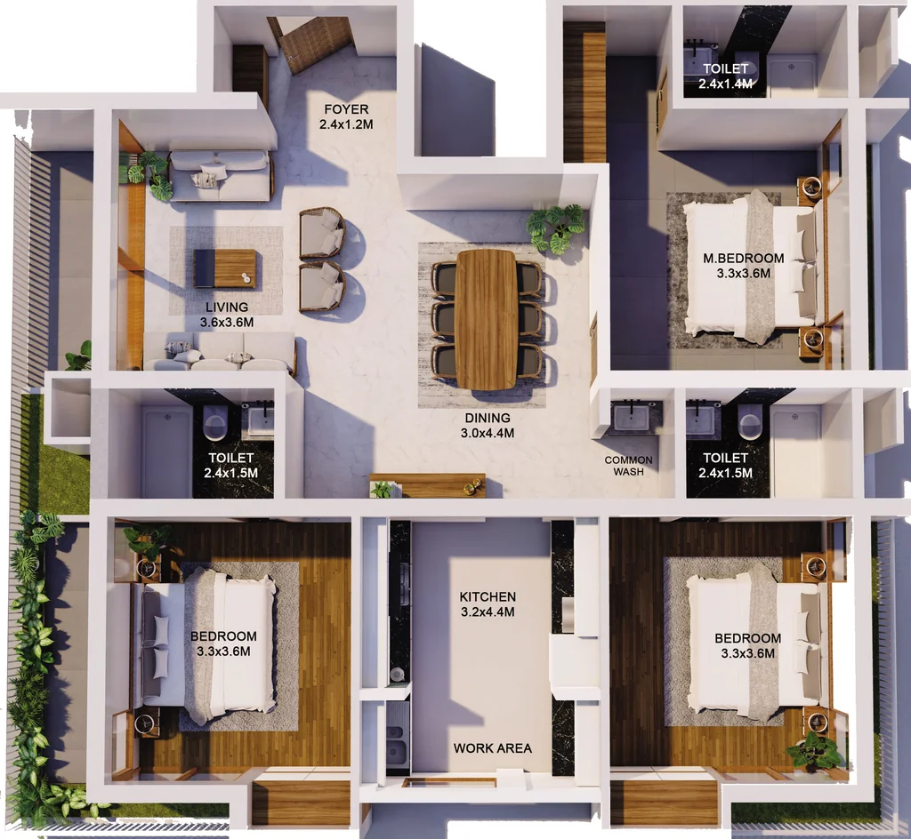 3 BHK Flat in RO Assets The Champa Tree in Ayyappankavu, Kochi - Image 923891