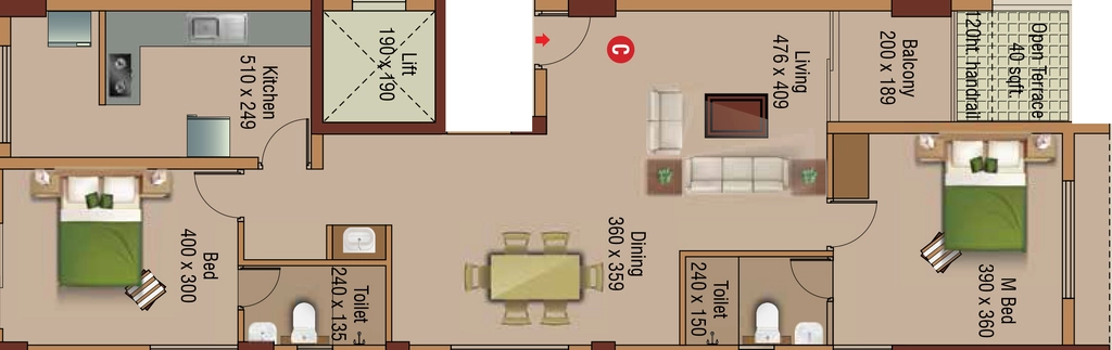 2 BHK Flat in Lotus Sivaganga in Thrippunithura, Kochi - Image 923902