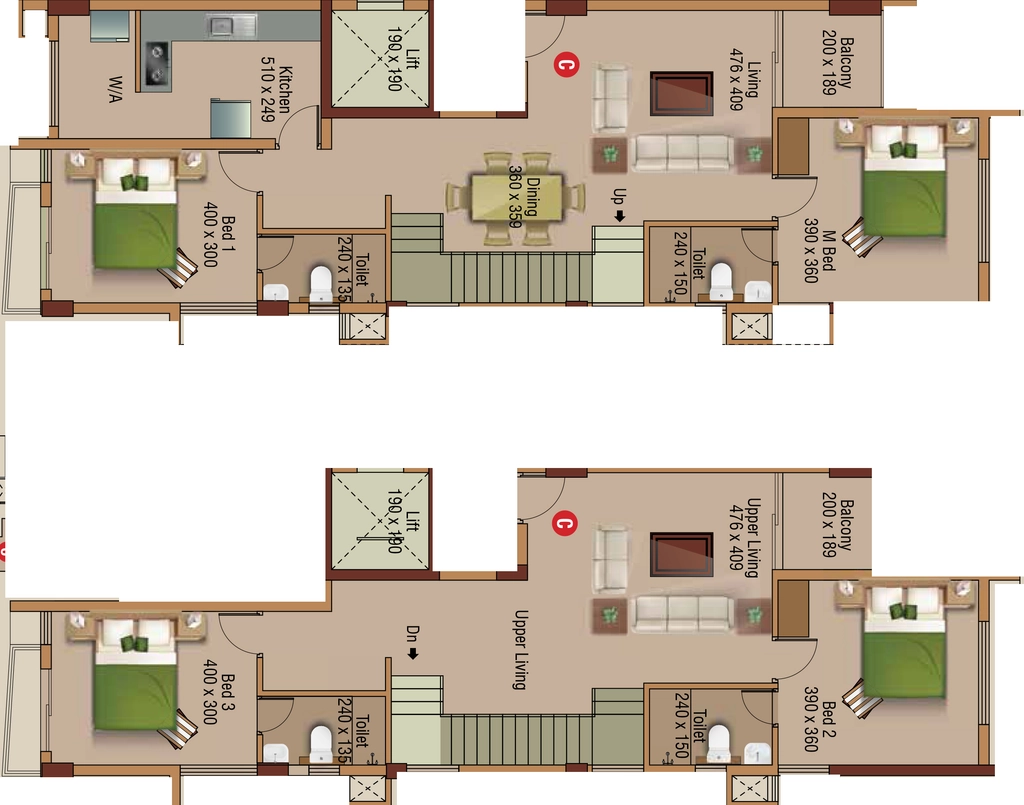 4 BHK Duplex in Lotus Sivaganga in Thrippunithura, Kochi - Image 923905