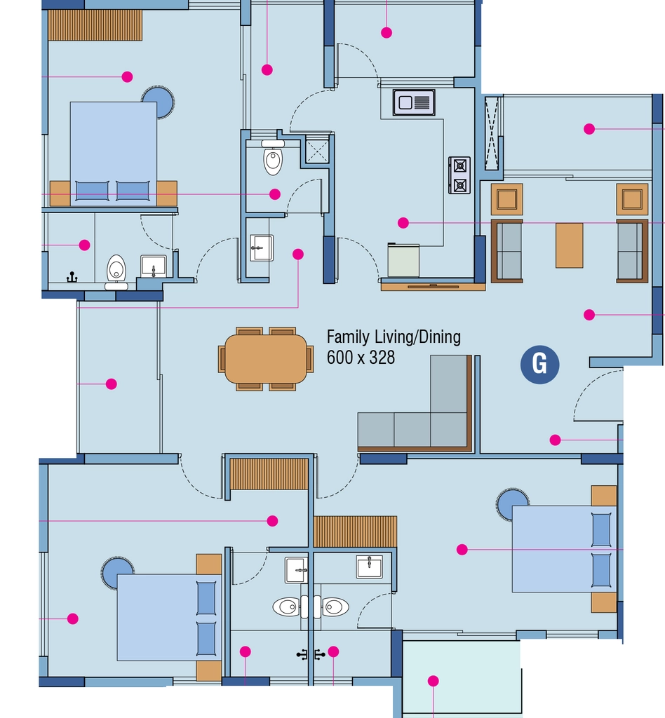 3 BHK Flat in Lotus Nandanam in Thrippunithura, Kochi - Image 923911