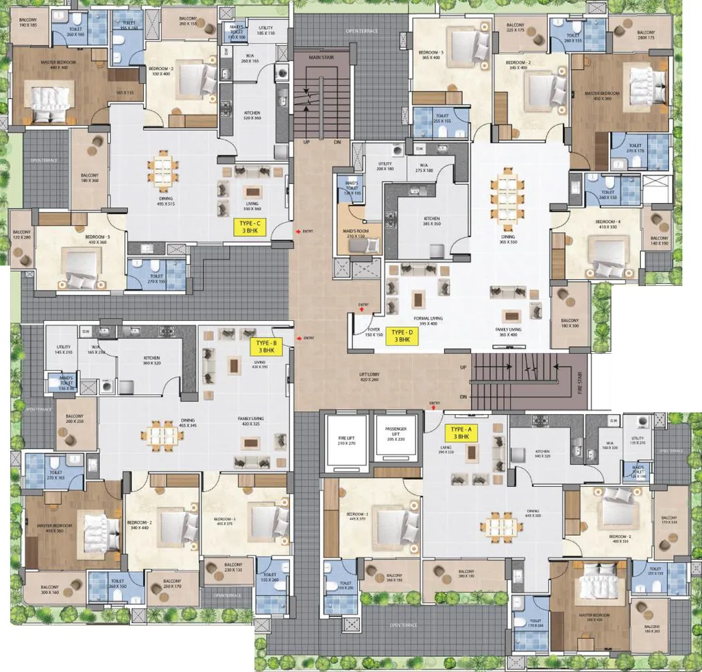 Floor Plan of Veegaland Flora in Edappally, Kochi - Image 416544