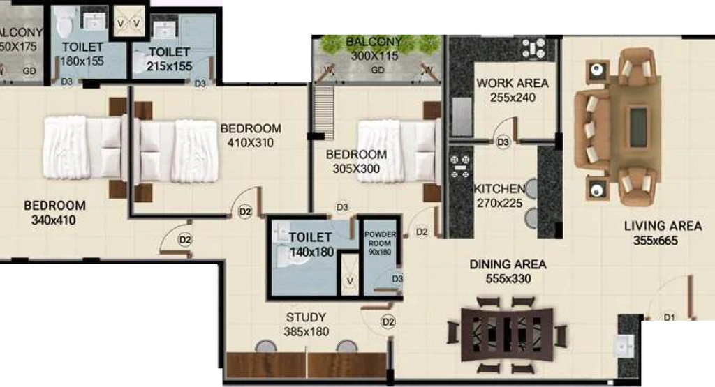 3 BHK Flat in ClaySys Heights in Kakkanad, Kochi - Image 923927