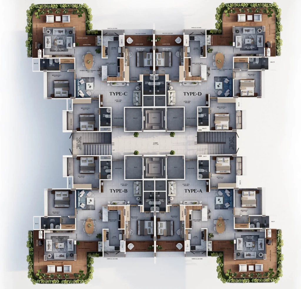 Floor Plan of ClaySys Highlands in Pallikkara, Kochi - Image 416572