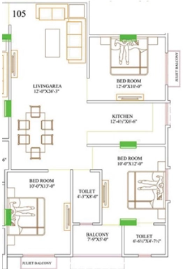 3 BHK Flat in Shri Balaji Heights 7 in Ajmer Road, Jaipur - Image 923947