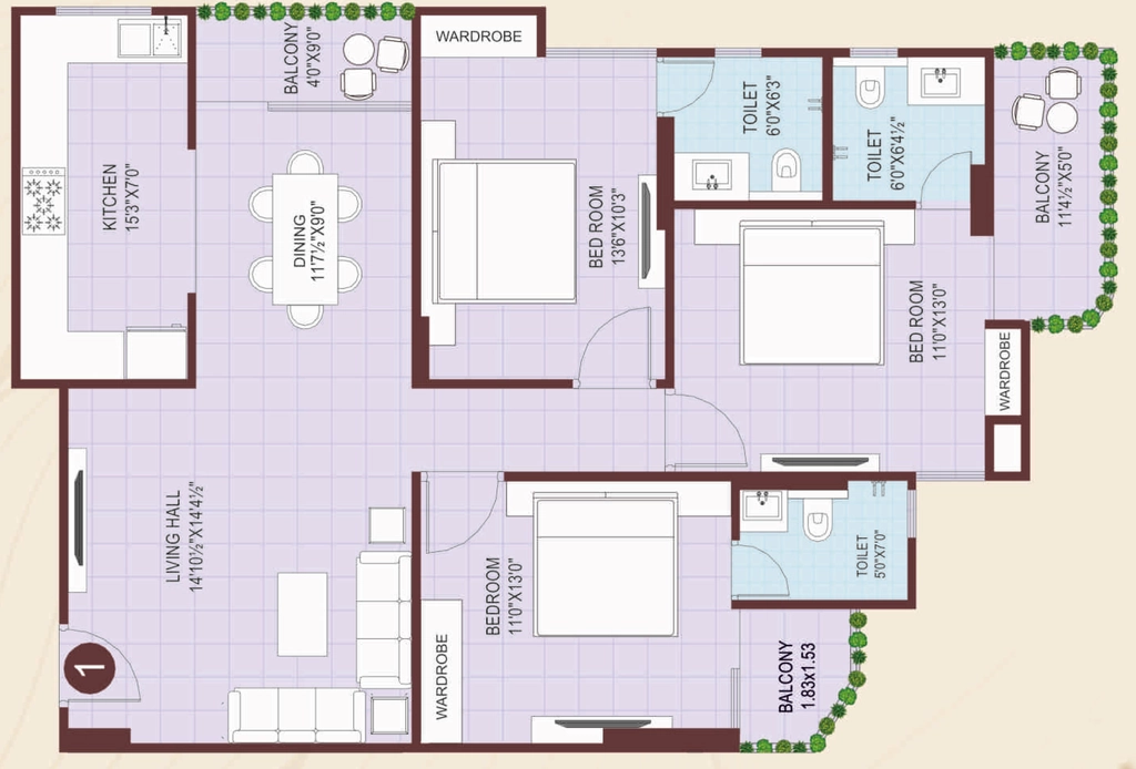 3 BHK Flat in Balaji Urban Height in Mansarovar, Jaipur - Image 923950