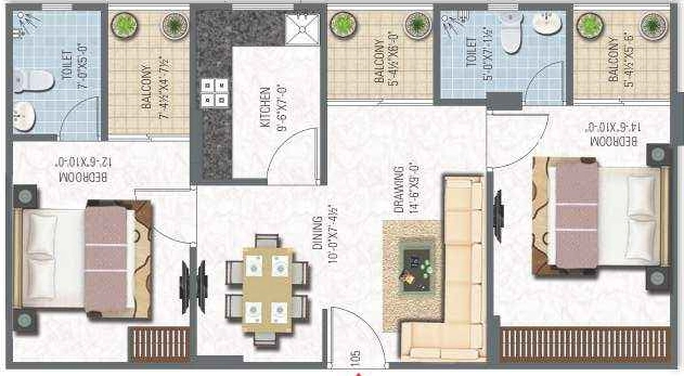 2 BHK Flat in CKD Heights in Gandhi Path, Jaipur - Image 923960