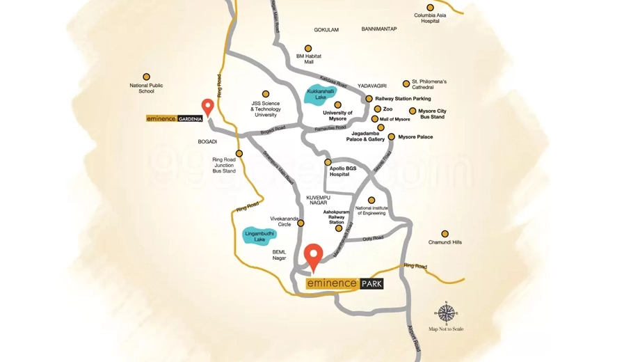 Location of Eminence Park in BEML Nagar, Mysore - Image 416665
