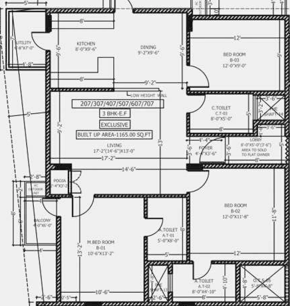 3 BHK Flat in Foundations Bhagyashree in Rajarajeshwari Nagar, Mysore - Image 923982