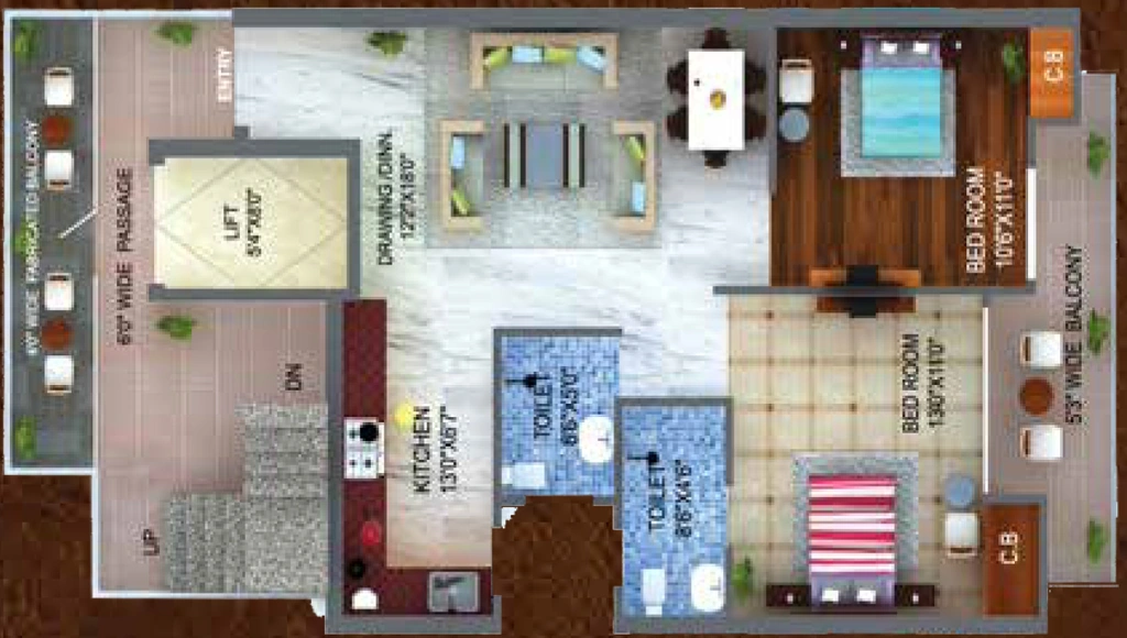 2 BHK Flat in Gurbani Altura Lux in GMS Road, Dehradun - Image 923996