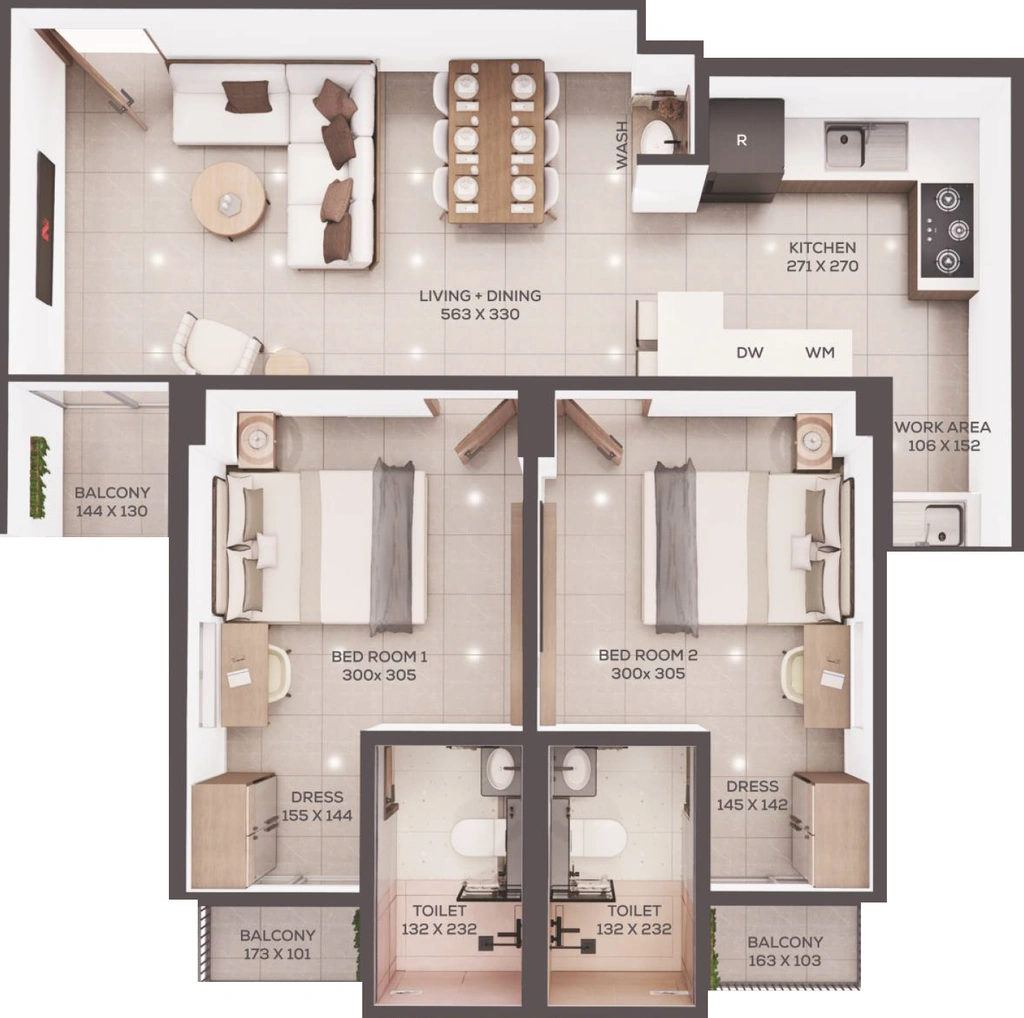 2 BHK Flat in Casadel Awakened Living in Vazhakkala, Kochi - Image 923999