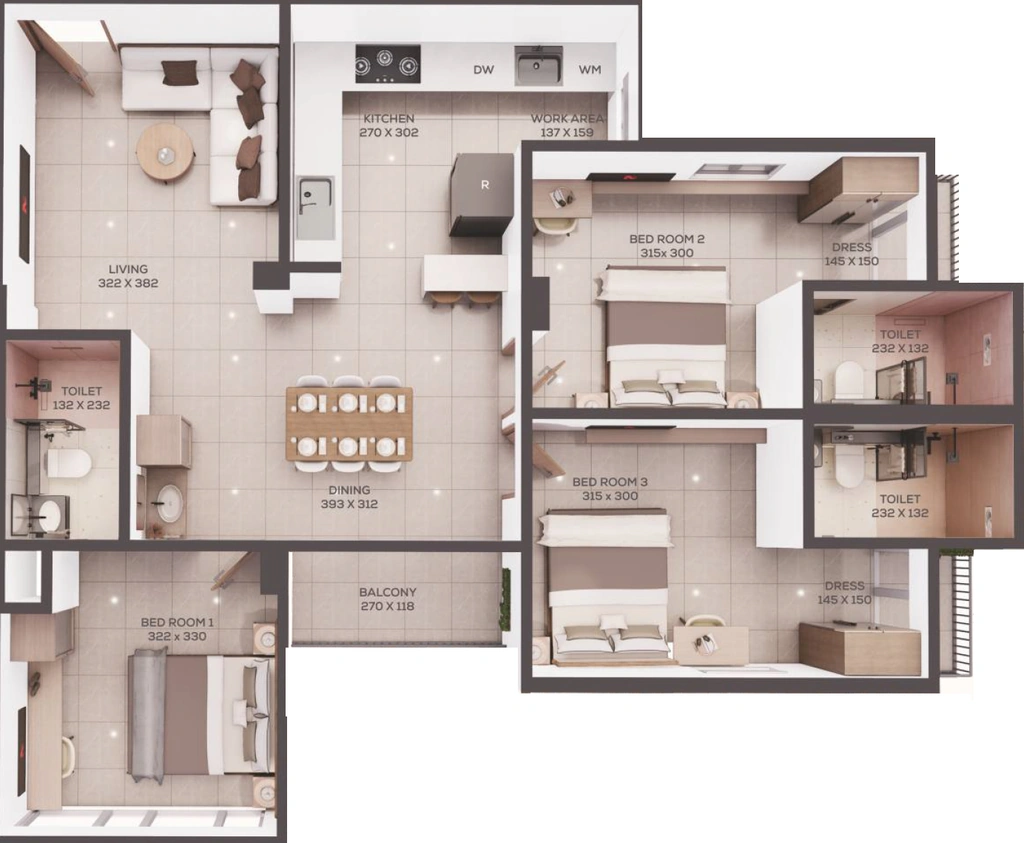 3 BHK Flat in Casadel Awakened Living in Vazhakkala, Kochi - Image 924001
