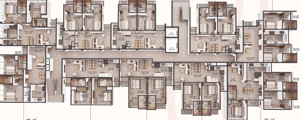 Floor Plan of Casadel Awakened Living in Vazhakkala, Kochi - Image 416732