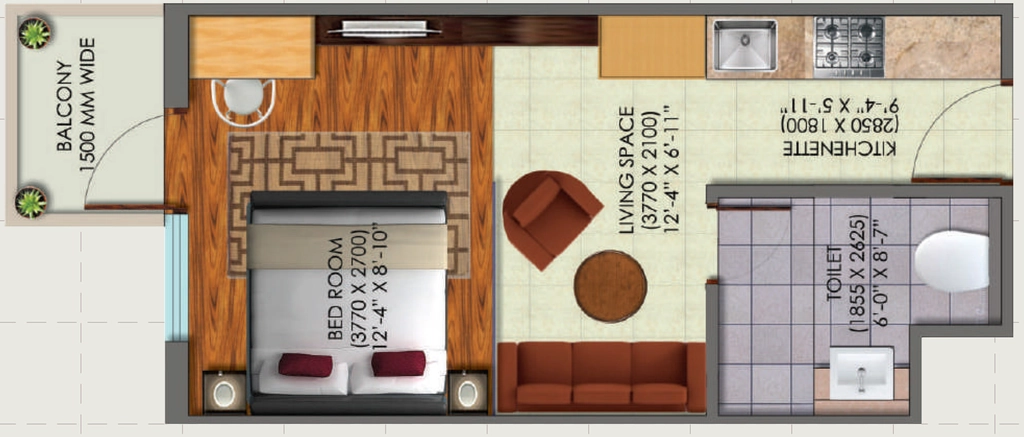 1 RK Studio Apartment in Ametek Doon Square in Sahastradhara Road, Dehradun - Image 923998