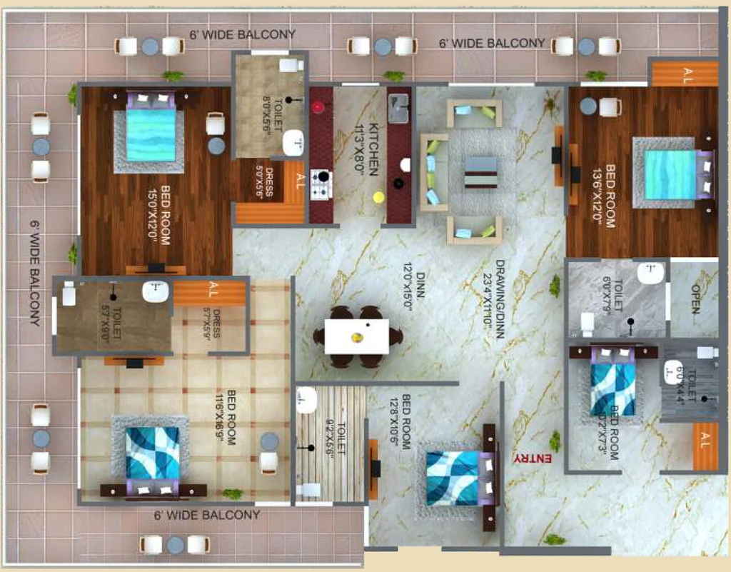 4 BHK Flat in Avenue Jewel Sapphire in Dalanwala, Dehradun - Image 924025