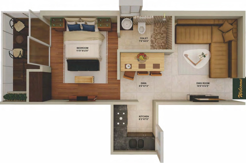 1 BHK Flat in Avenue Jewel Signature in Rajpur Road, Dehradun - Image 924030