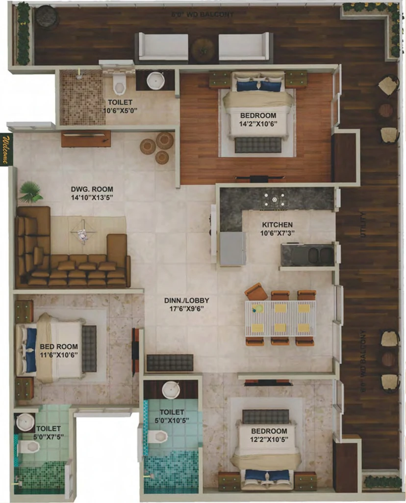 3 BHK Flat in Avenue Jewel Signature in Rajpur Road, Dehradun - Image 924035