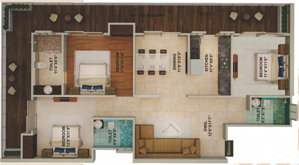 3 BHK Flat in Avenue Jewel Signature in Rajpur Road, Dehradun - Image 924036