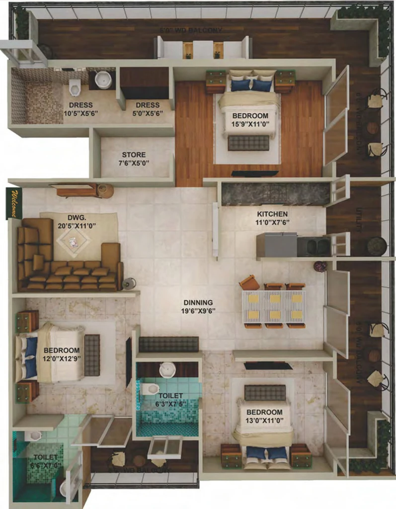 3 BHK Flat in Avenue Jewel Signature in Rajpur Road, Dehradun - Image 924038