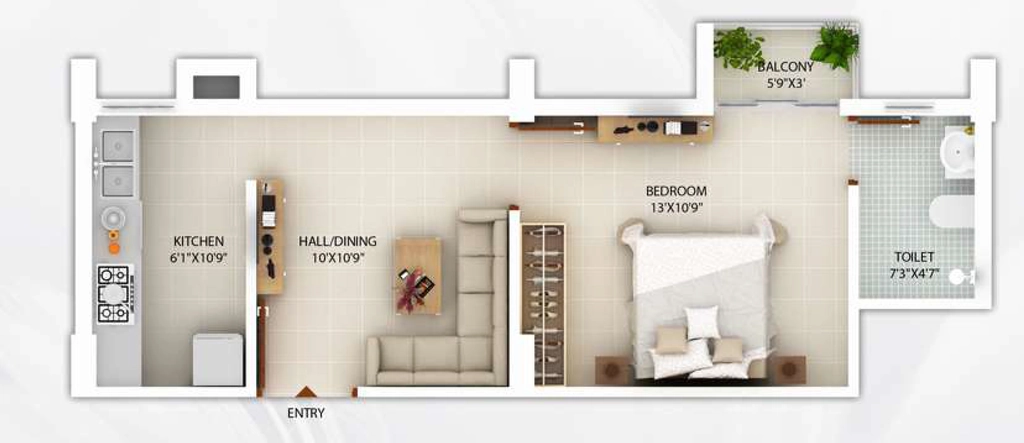 1 BHK Flat in Pragjyotish Piya Hill View in null, Guwahati - Image 924039
