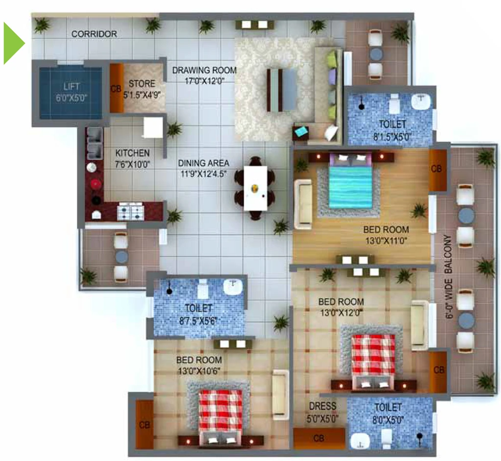 3 BHK Flat in Doon Capital Heights in null, Dehradun - Image 924051
